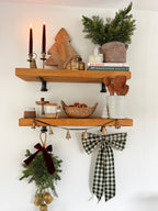 Large green gingham bow