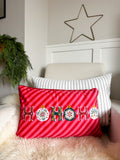 Ho Ho Ho velvet piped Christmas cushion