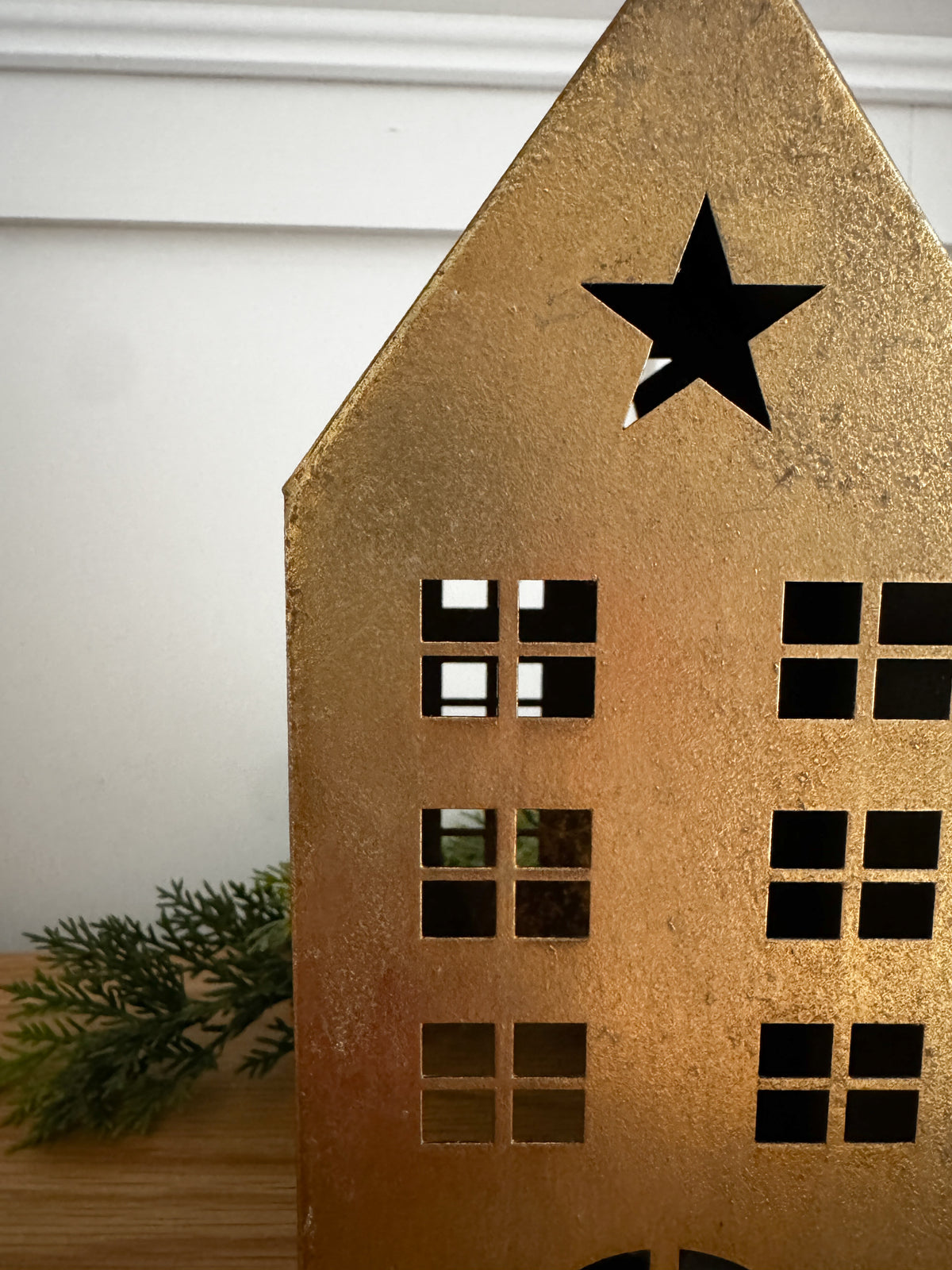 Brushed metal Christmas house large