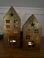 Brushed metal Christmas house large