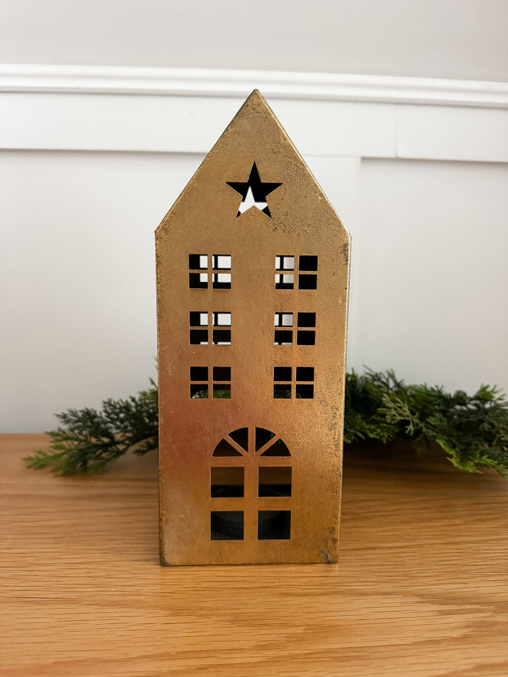 Brushed metal Christmas house large