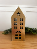 Brushed metal Christmas house large