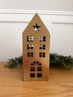 Brushed metal Christmas house large