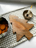 Wooden Christmas tree serving board