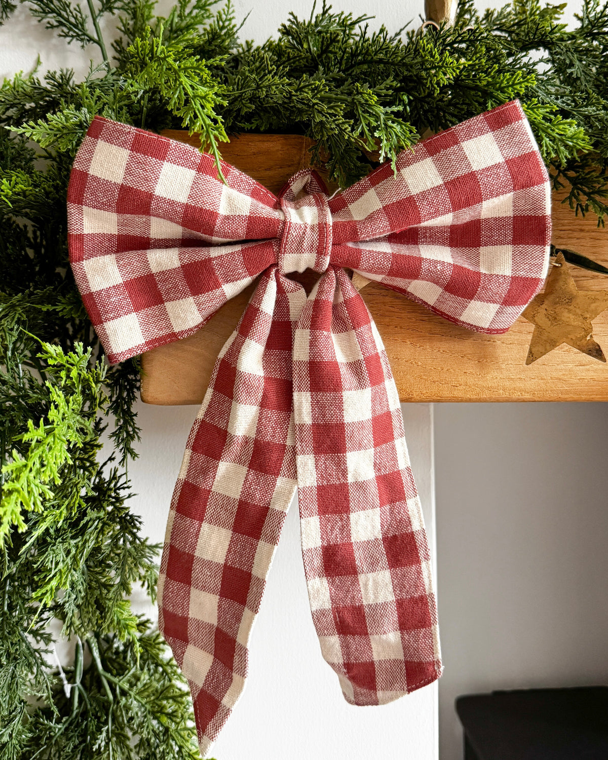 Small red gingham bow