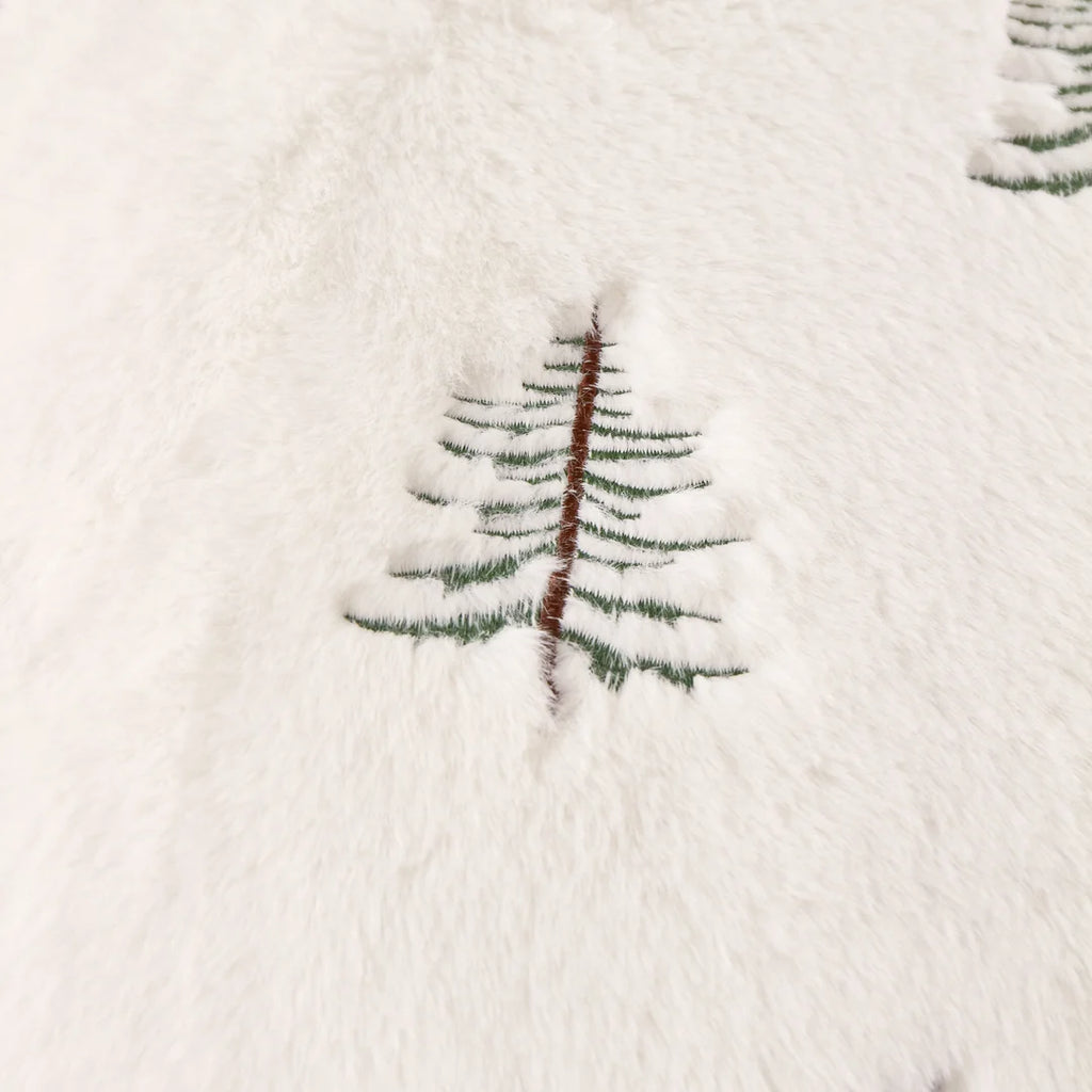 Winter pines faux fur throw
