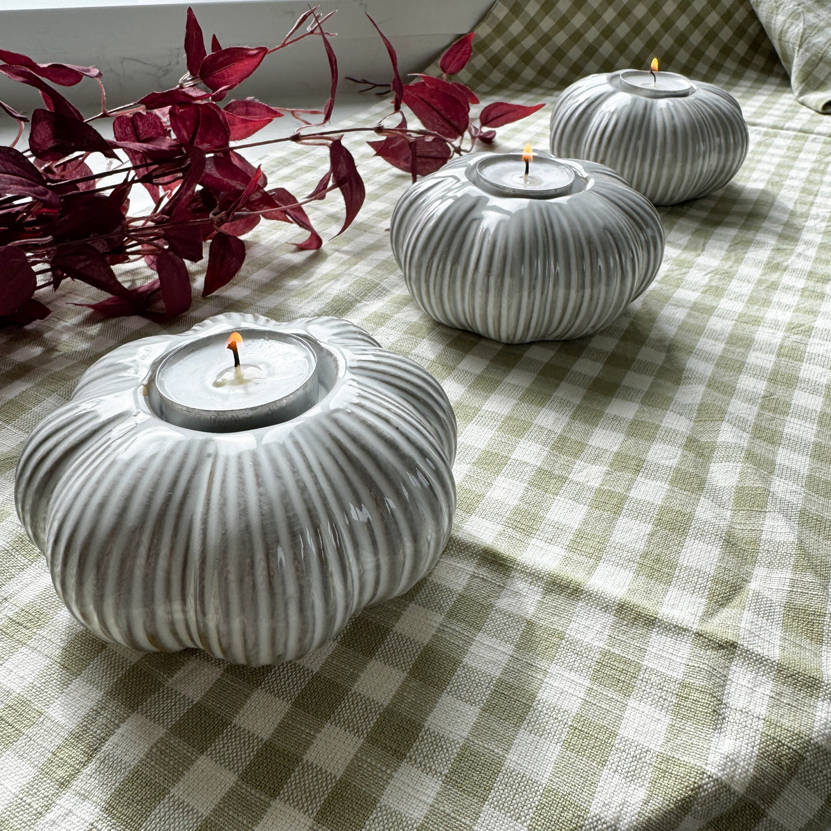 Neutral Pumpkin Tealight Holder