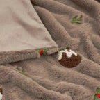 Christmas puddings faux fur throw