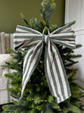 Small green stripe bow