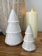Neutral ribbed ceramic Christmas tree