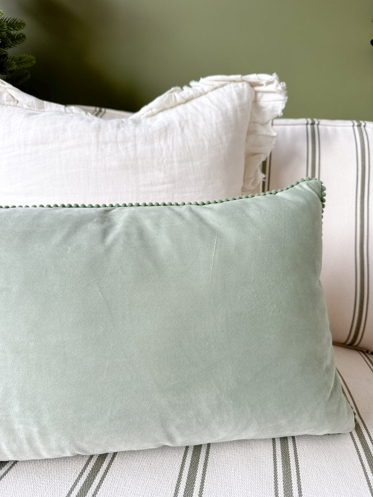Twinkling trees neutral Christmas cushion