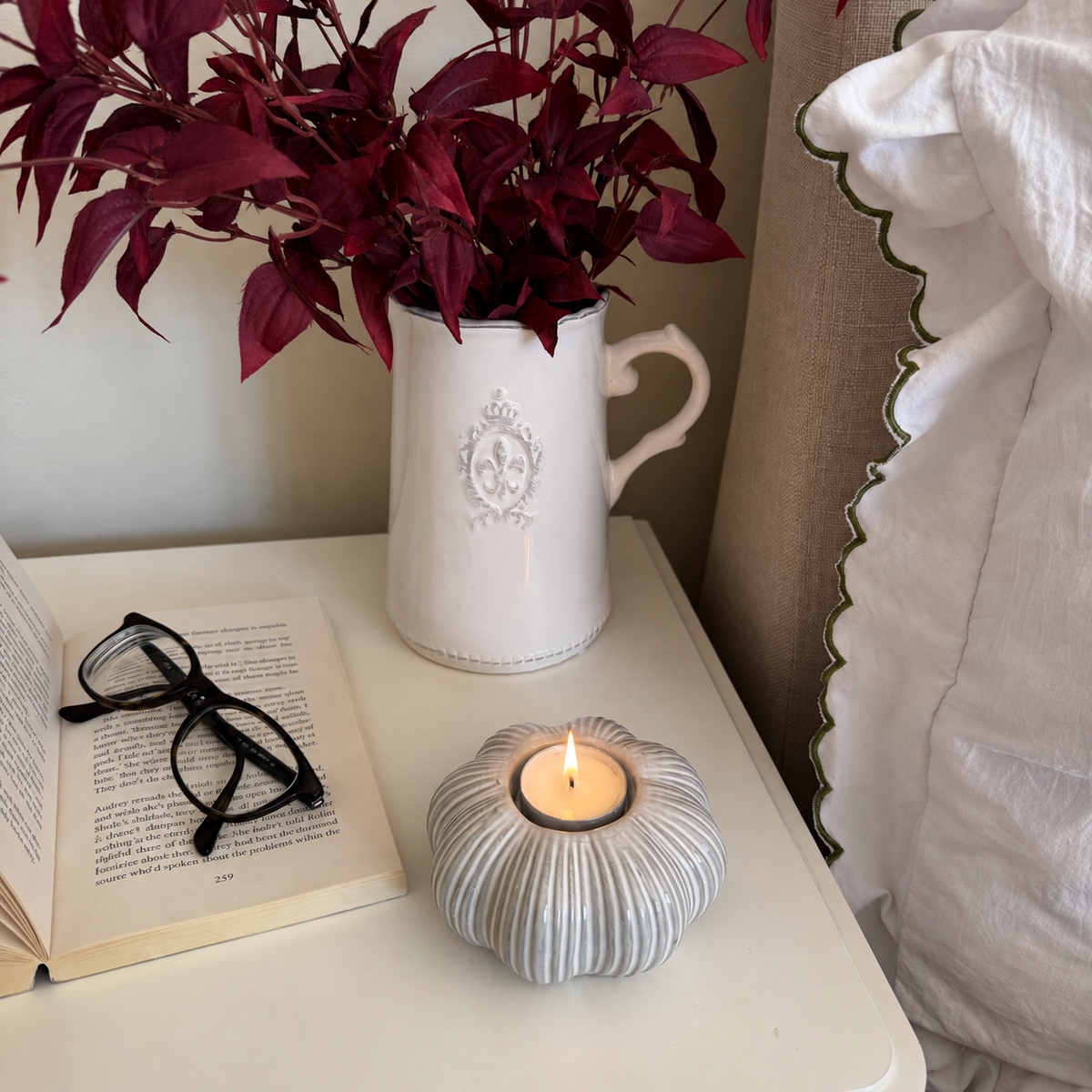 Neutral Pumpkin Tealight Holder