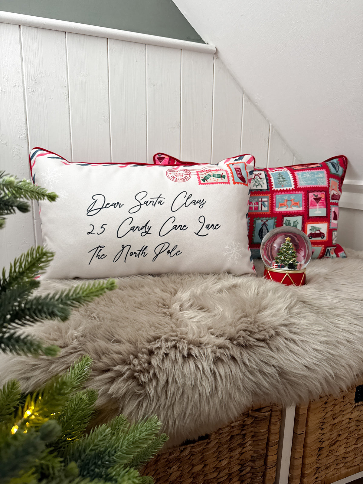 Dear Santa reversible Christmas cushion
