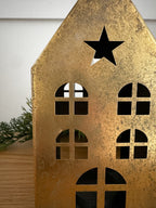 Brushed metal Christmas house small