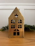Brushed metal Christmas house small