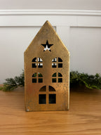Brushed metal Christmas house small