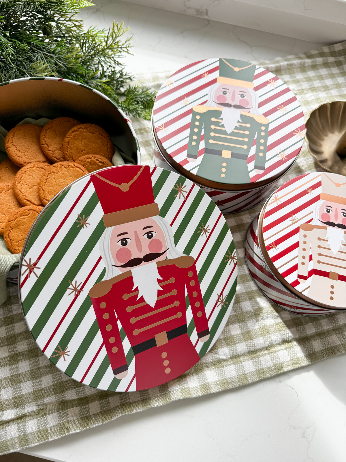 Nutcracker Christmas cake tins set of 3