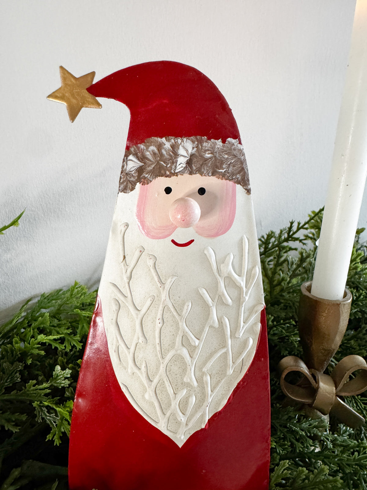 Standing metal Santa