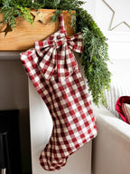 Red gingham bow stocking