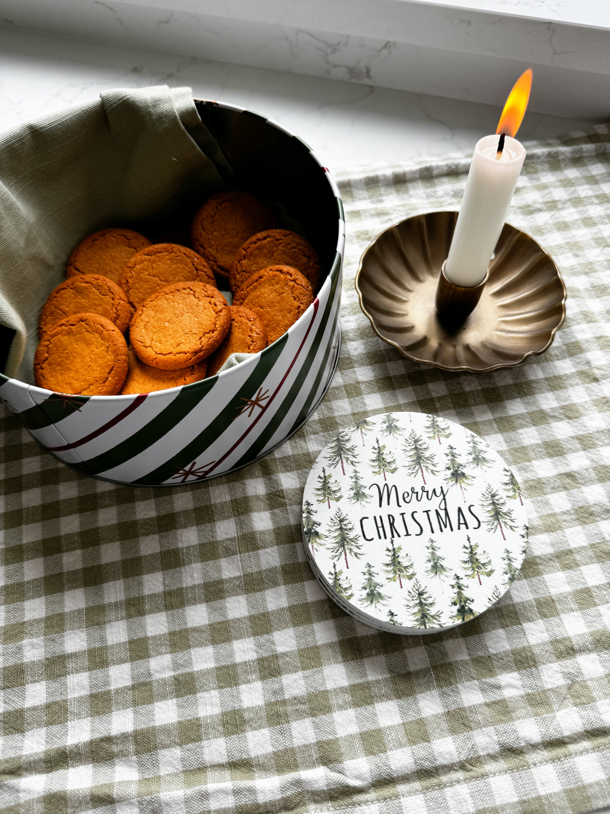 Wooden Merry Christmas coasters
