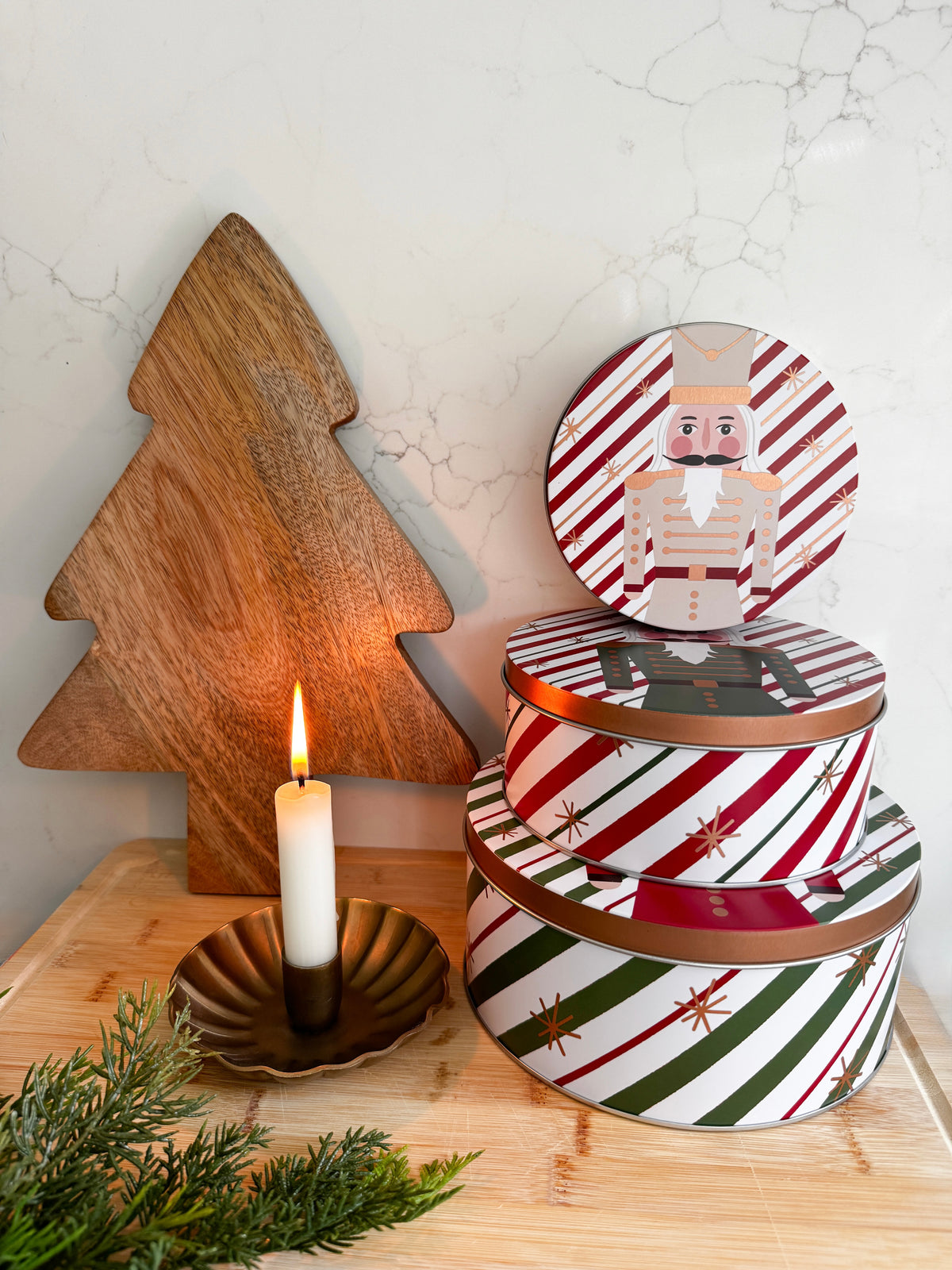 Nutcracker Christmas cake tins set of 3