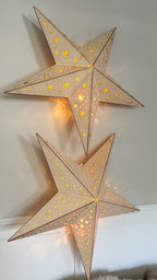 Wooden star with LED lights