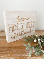 Holly Jolly Christmas wooden plaque
