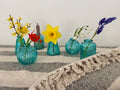 Turquoise Glass Bud Vases -Set of 3