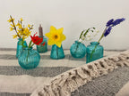 Turquoise Glass Bud Vases -Set of 3