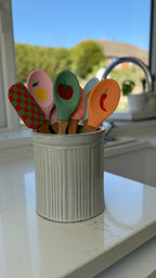 Colourful silicone kitchen utensils