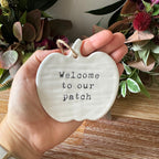 Welcome to our patch ceramic pumpkin hanger