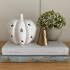White ceramic pumpkin tealight holder