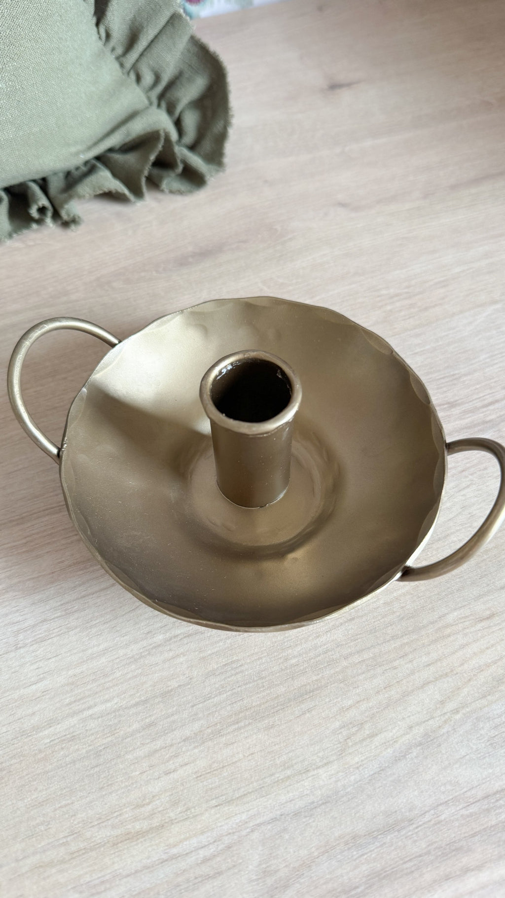 Forged dish candle holder