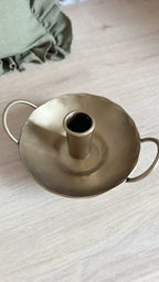 Forged dish candle holder