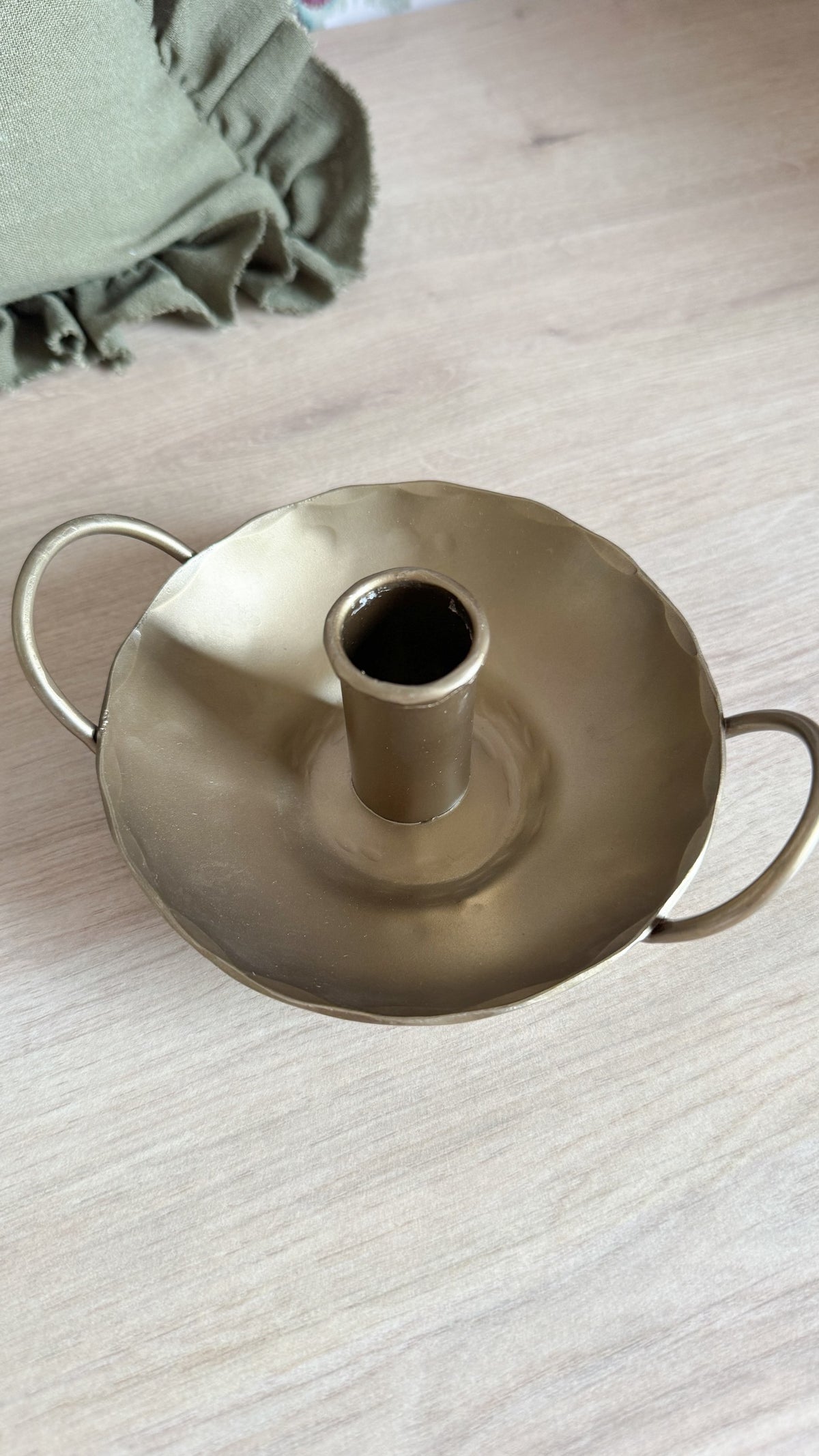 Forged dish candle holder