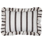 Connie rectangle striped ruffle cushion chocolate