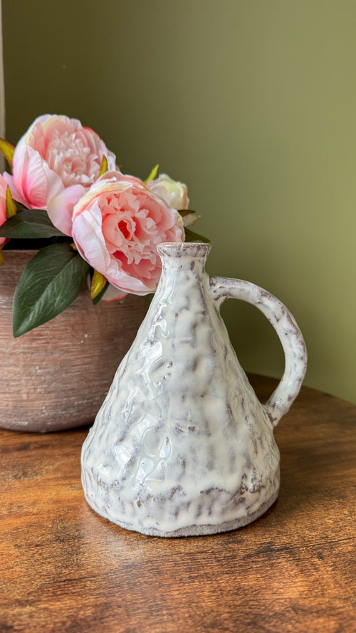 Aged terracotta chunky bud vase