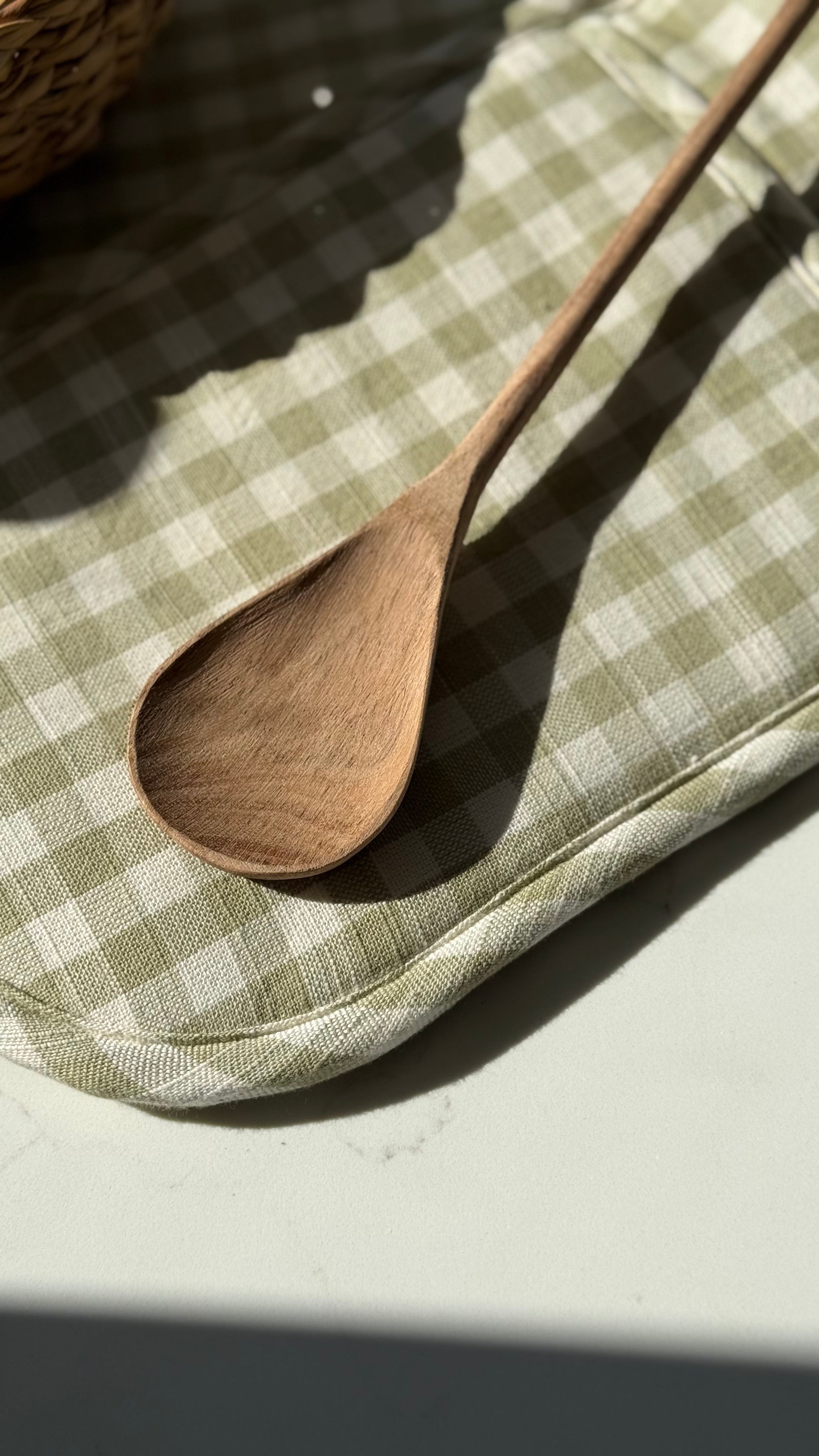 Acacia wood pear shaped spoon