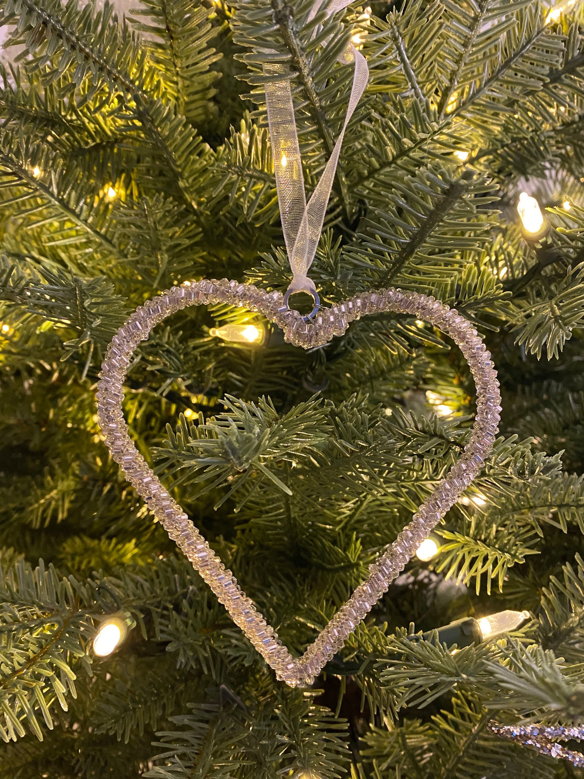 Silver heart hanger, 10cm