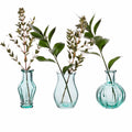 Pale blue recycled glass vintage bud vases
