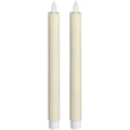 Pair of ivory LED flickering flame dinner candles