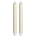 Pair of ivory LED flickering flame dinner candles
