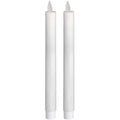 Pair of white LED flickering flame dinner candles