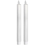 Pair of white LED flickering flame dinner candles