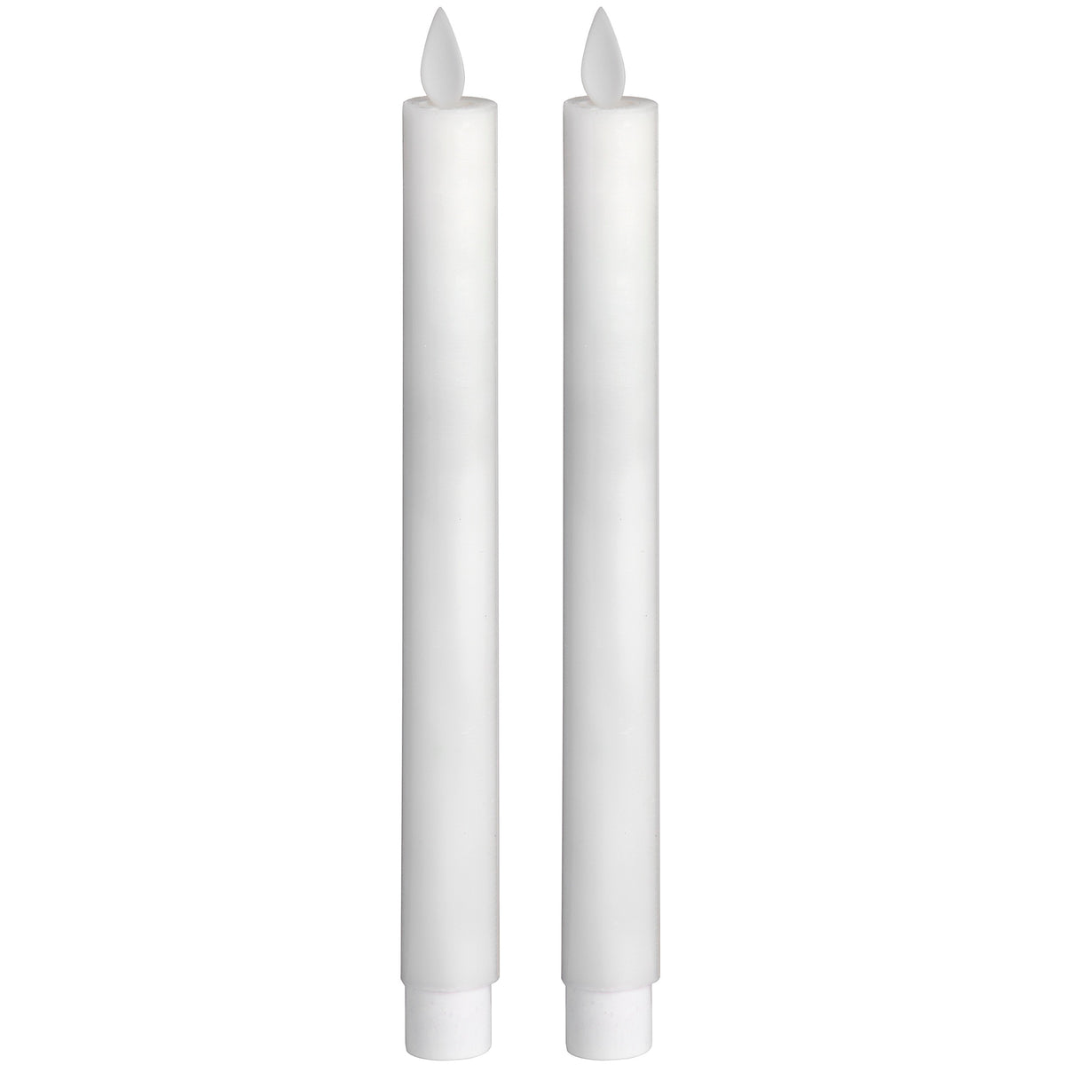 Pair of white LED flickering flame dinner candles