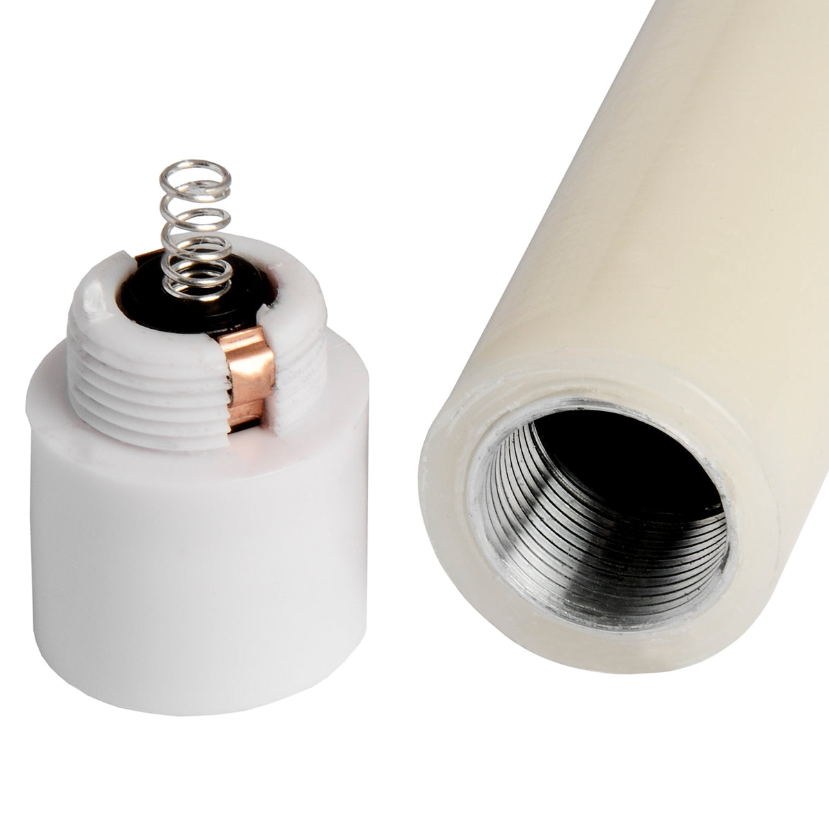 Pair of ivory LED flickering flame dinner candles