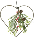 Wire heart with berries and pine needles