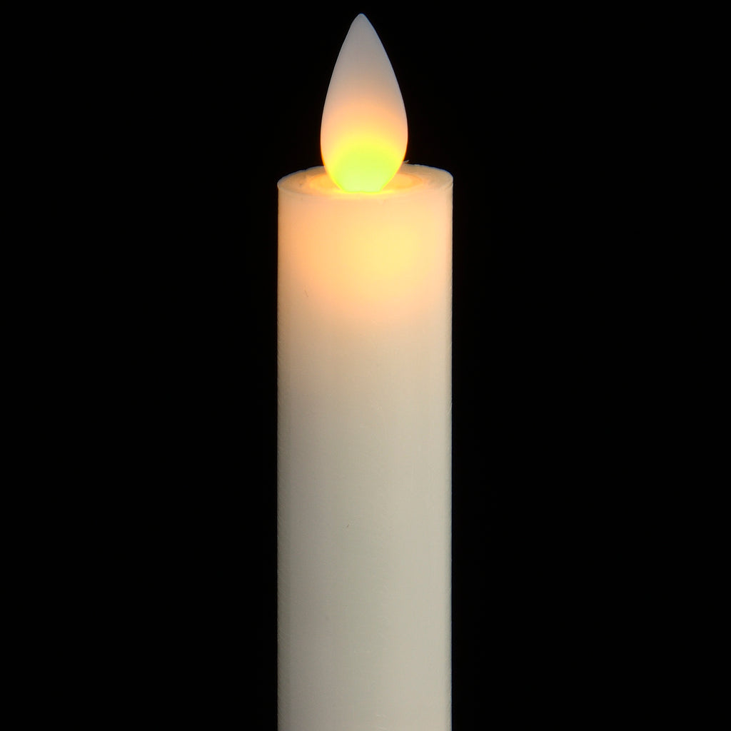Pair of ivory LED flickering flame dinner candles