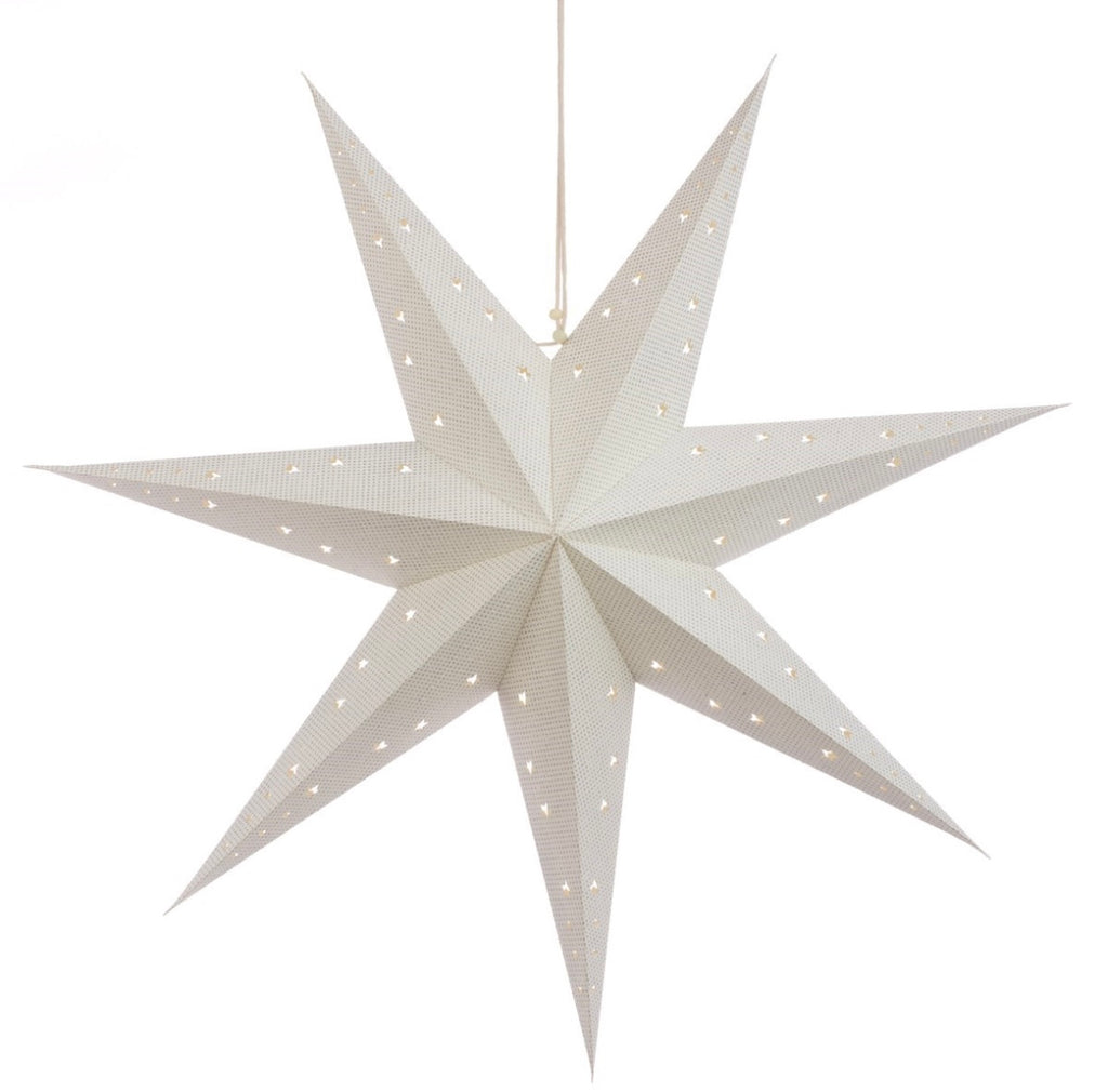 60cm white paper star with silver spots