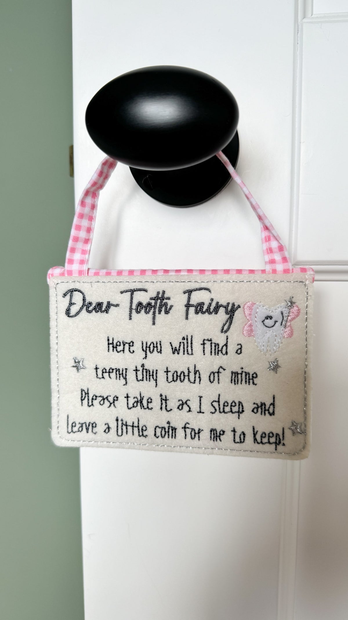 Tooth fairy envelope door hanger